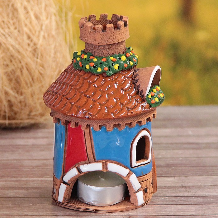 Аромалампа Домик «Фонарик», ручная работа, микс