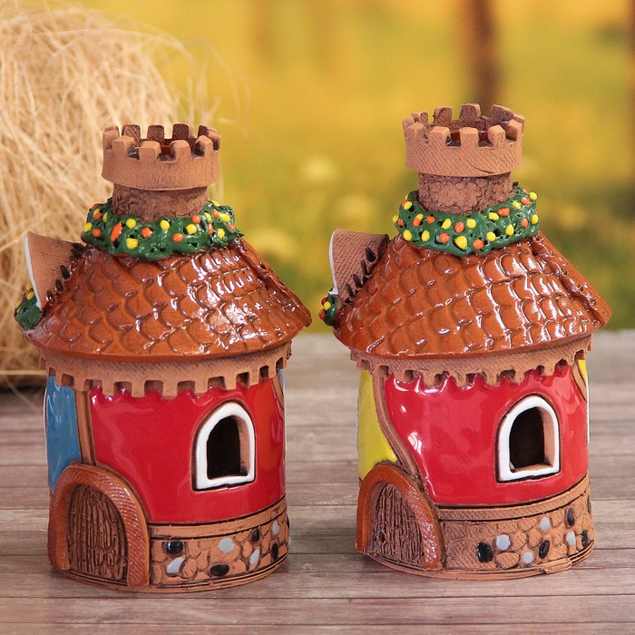 Аромалампа Домик «Фонарик», ручная работа, микс