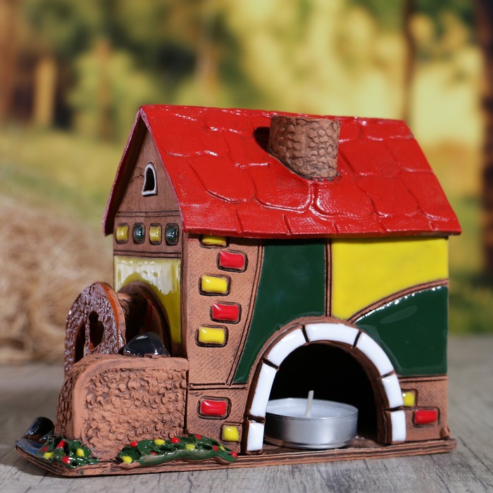 Аромалампа Домик «Мельница», ручная работа, микс