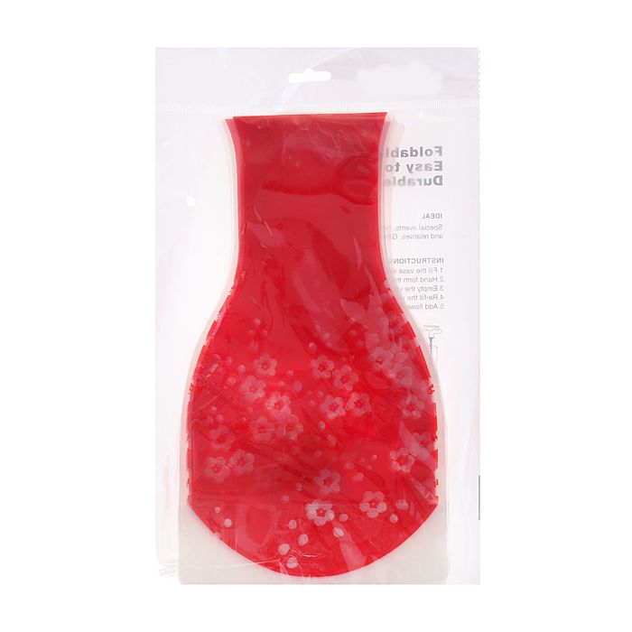 Ваза пластиковая складная "Цветы", цвет красный, рисунок МИКС