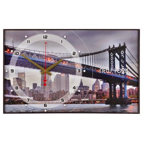 Часы настенные, серия: Город  "Бруклинский Мост", 57х35х4  см, микс