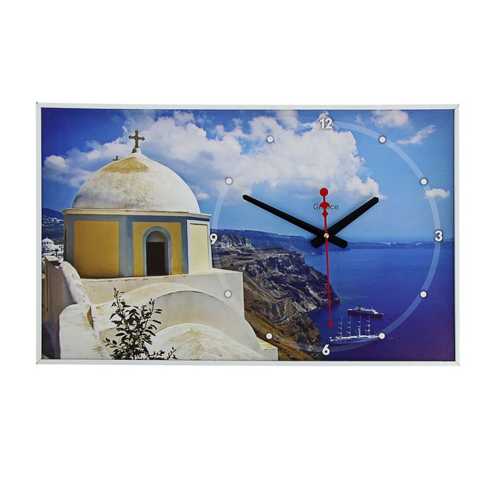 Часы-картина настенные прямоугольные "Греция", 37х60 см