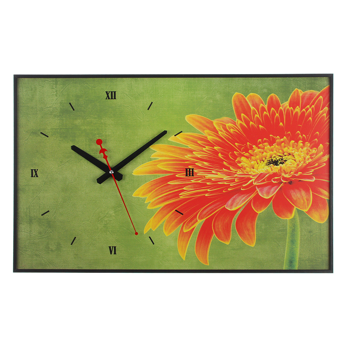 Часы-картина "Цветок", 37х60 см