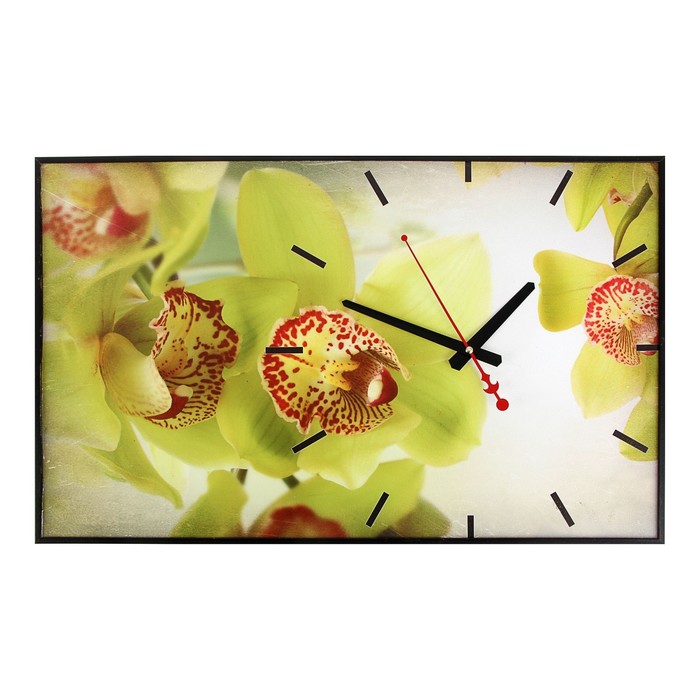 Часы-картина "Оливковые цветы", 37х60 см