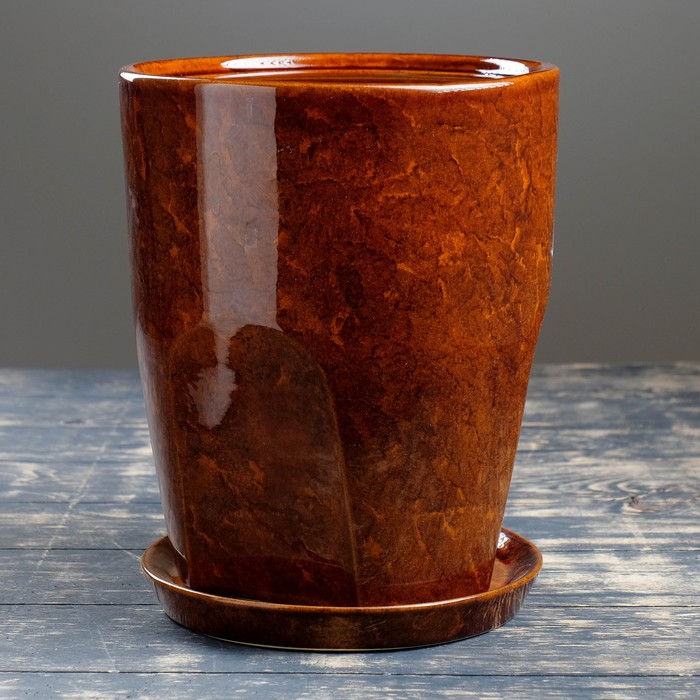 Кашпо "Авангард" коричневое 9 л