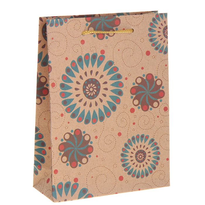 Пакет крафт "Узор", 31,5 х 41,5 х 9,5 см