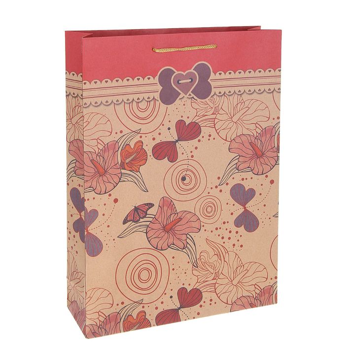 Пакет крафт "Весна", 15 х 6 х 20 см