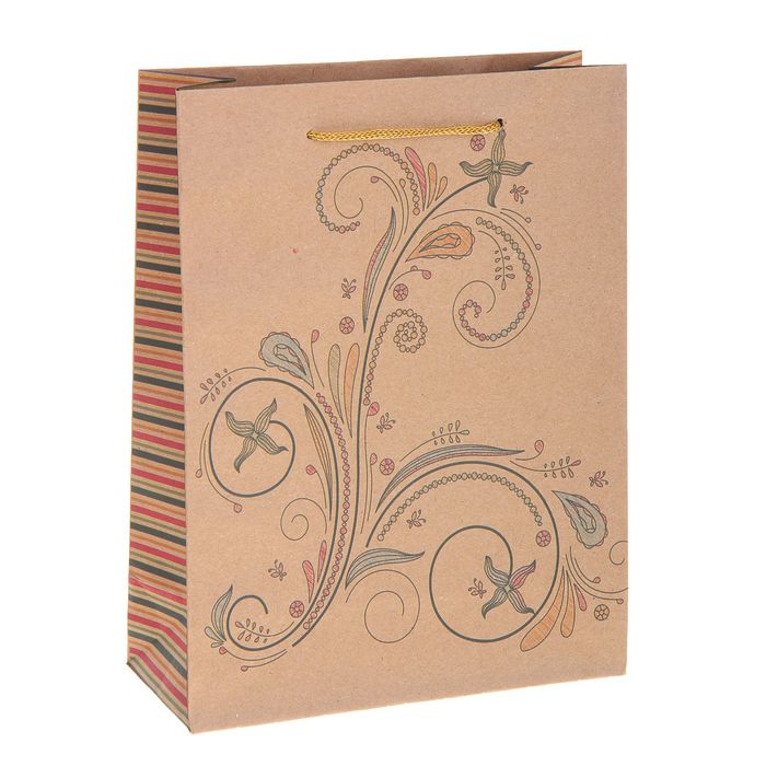 Пакет крафт "Рисунок", 12 х 5,5 х 15,5 см