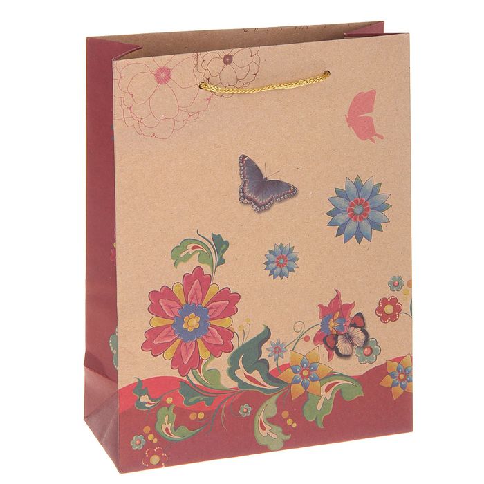 Пакет крафт "Цветы"