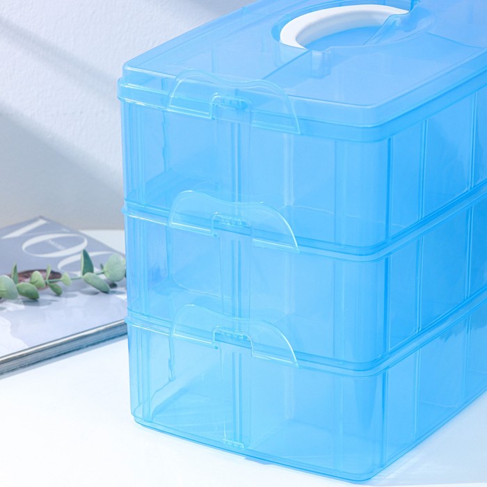 фото Органайзер для хранения пластиковый, 3 яруса, 30 отделений, 32×18×24 см, цвет микс