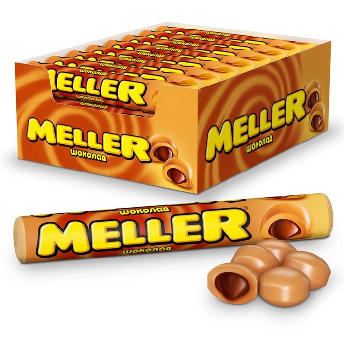 Жевательная конфета Meller, ирис с шоколадом, 38 г жевательная конфета meller со вкусом тирамису 38 г