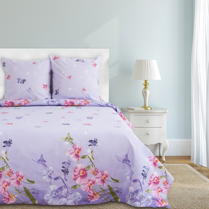 Постельное бельё "Этель" 2 сп., Нега, размер 175х215 см, 200х220 см, 70х70 см - 2 шт., 100% хлопок, бязь, 125 г/м2