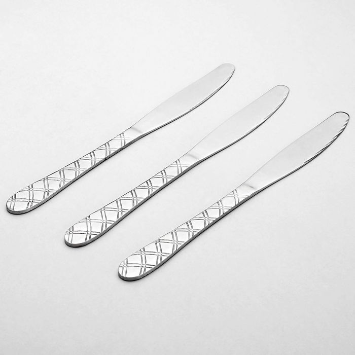 Набор ножей столовых 22,5 см "Косичка", 3 шт