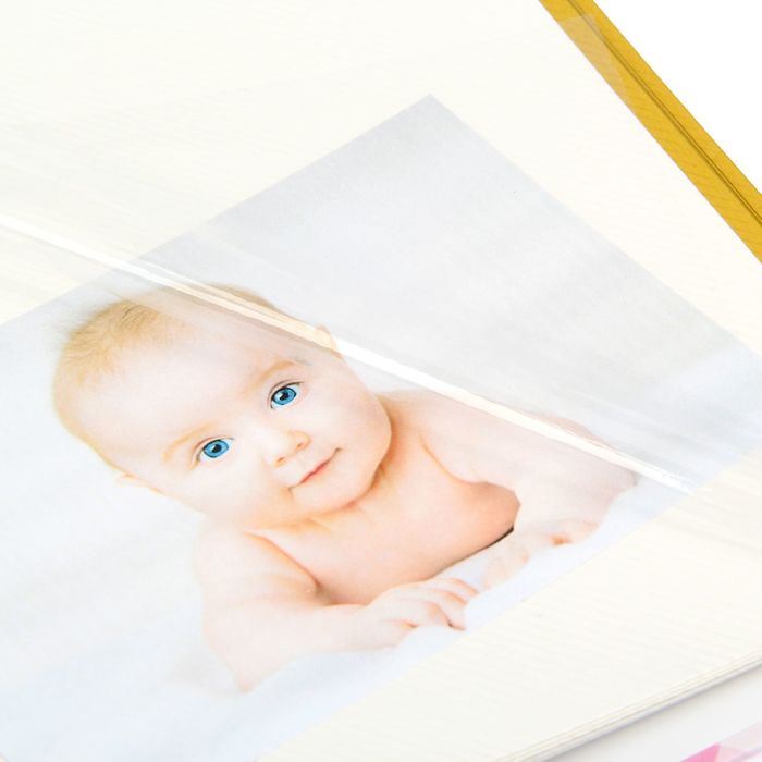 Фотоальбом на 20 магнитных листов с рамкой на несколько окошек "Мне 1 год", розовый