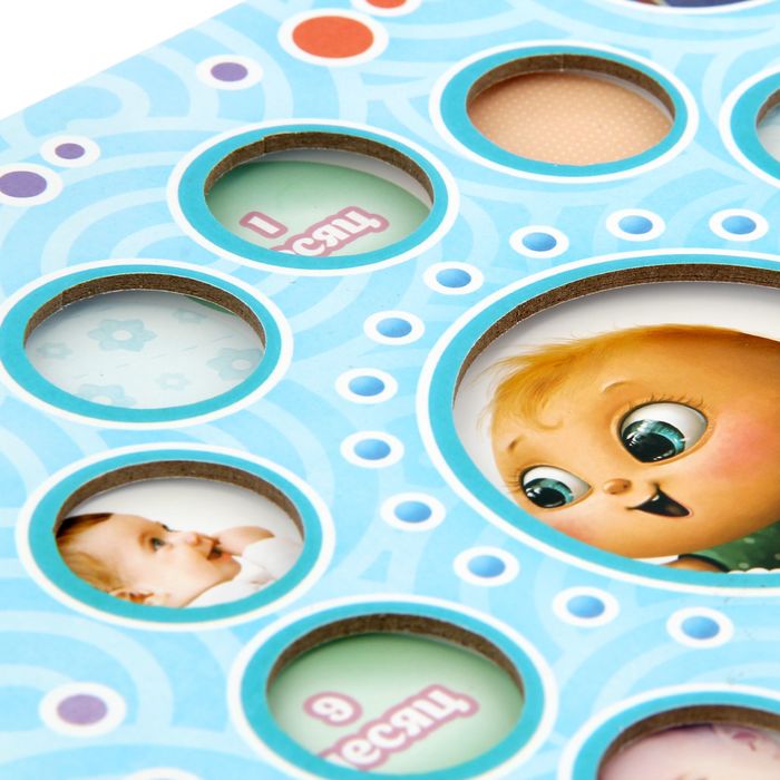 Фотоальбом на 20 магнитных листов с рамкой на несколько окошек "Наш сыночек"