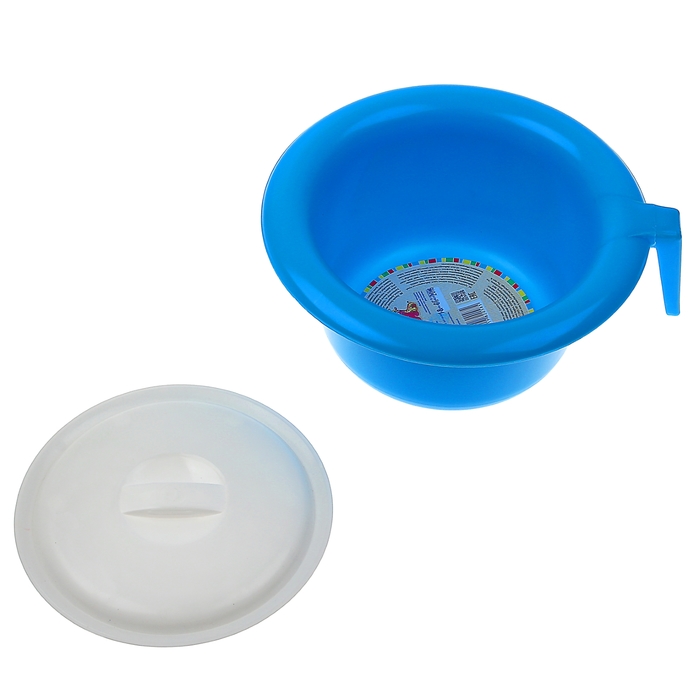 Горшок детский с крышкой, цвет голубой