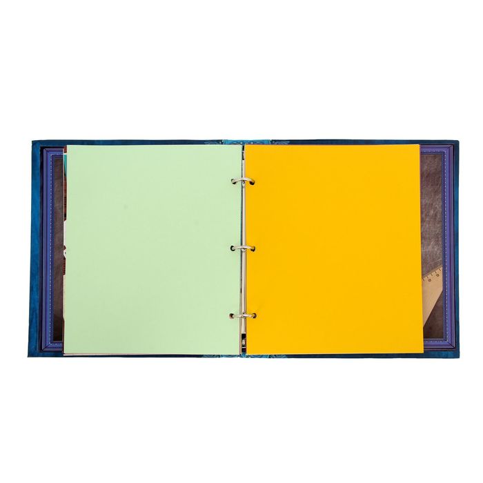 Фотоальбом на металлических кольцах с дизайнерскими листами "Школьные годы" + наклейки, 13 листов