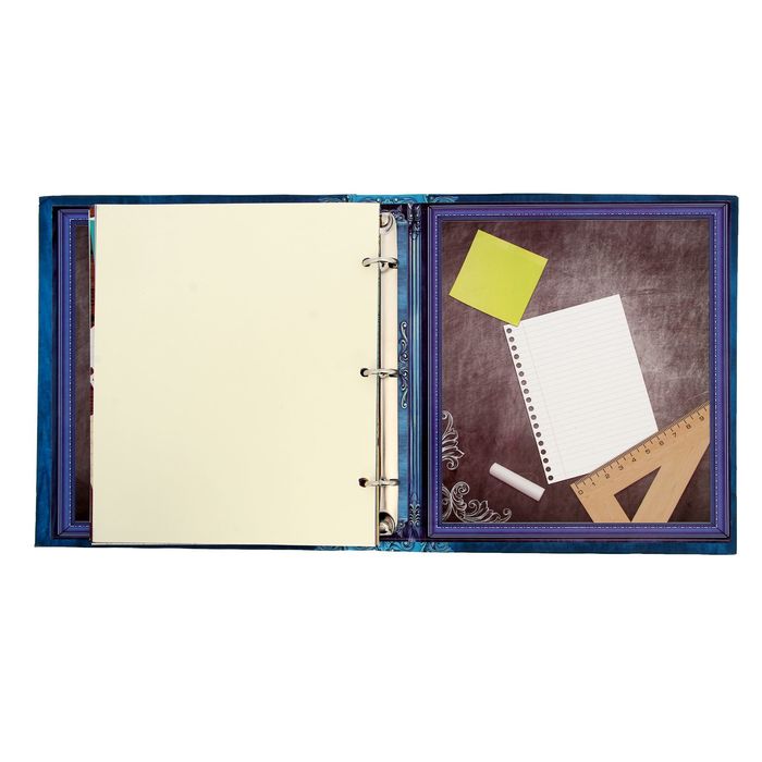 Фотоальбом на металлических кольцах с дизайнерскими листами "Школьные годы" + наклейки, 13 листов