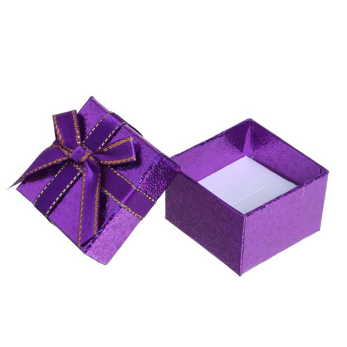 Коробочка подарочная под кольцо "Звёзды" перелив, 5*5*3,5, цвет МИКС, вставка белая