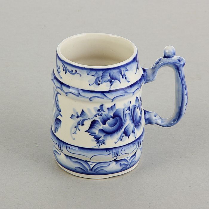 Кружка «Весёлая компания», гжель, кобальт