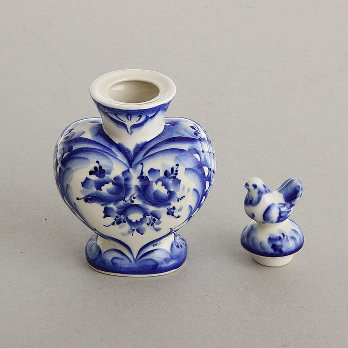 Штоф «Сердце», гжель, кобальт