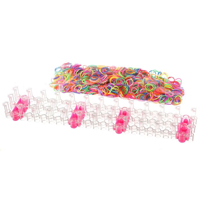 Резиночки для плетения "Карамель", набор 1200 резиночек, 4 металлических шарма, наклейки, инструменты и мастер-класс