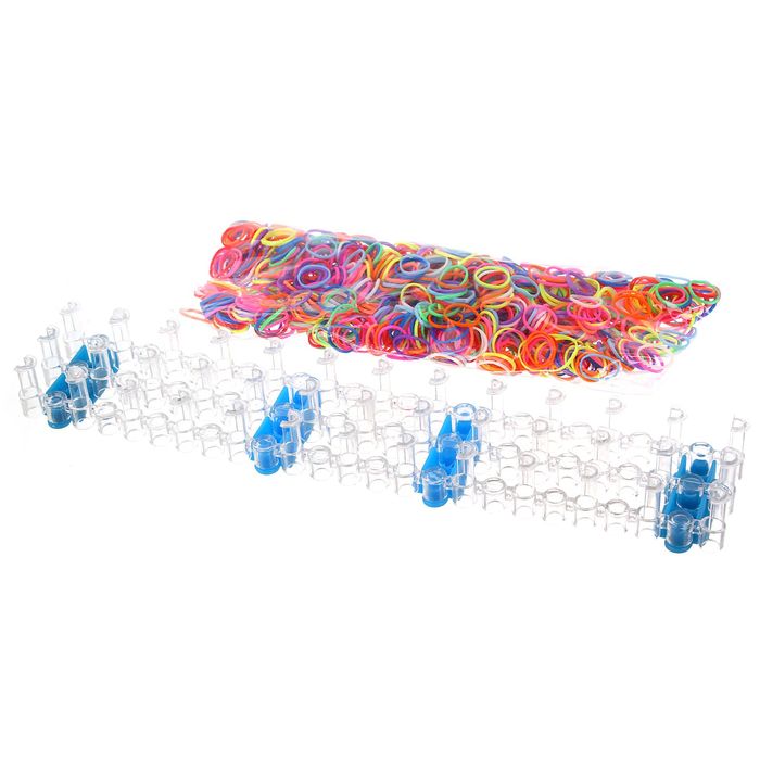 Резиночки для плетения "Лето", набор 1200 резиночек, 4 металлических шарма, наклейки, инструменты и мастер-класс