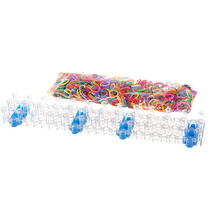 Резиночки для плетения "Экзотик", набор 1200 резиночек, 4 металлических шарма, наклейки, инструменты и мастер-класс