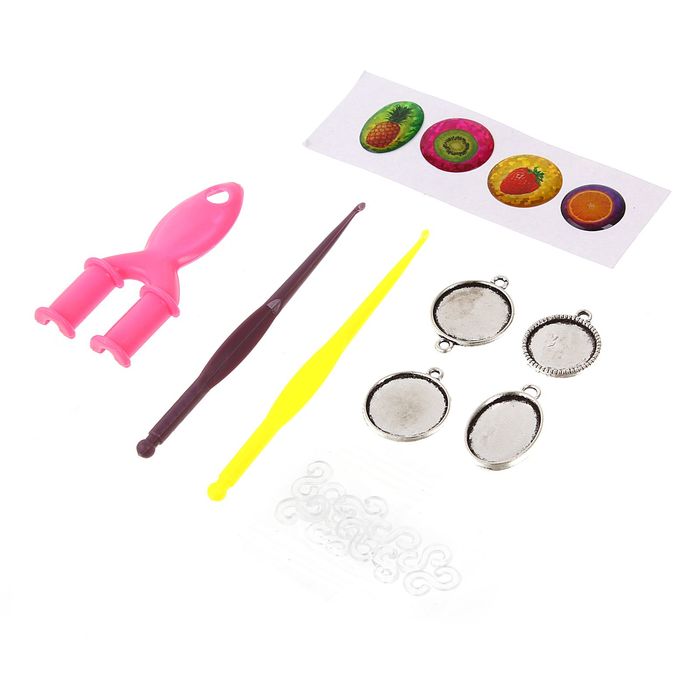 Резиночки для плетения "Экзотик", набор 1200 резиночек, 4 металлических шарма, наклейки, инструменты и мастер-класс