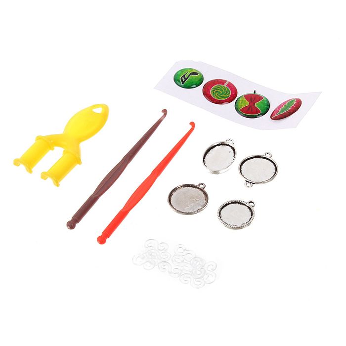 Резиночки для плетения "Стиль", набор 1200 резиночек, 4 металлических шарма, наклейки, инструменты и мастер-класс