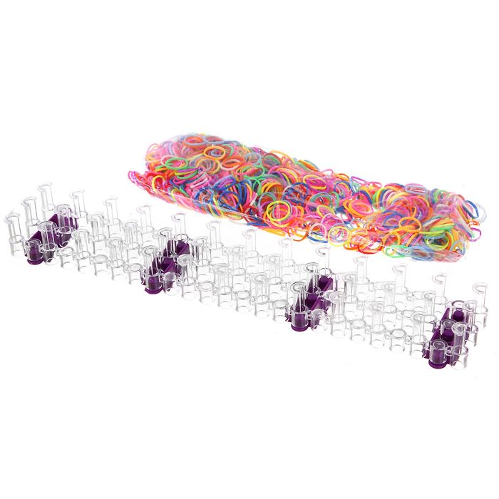 Резиночки для плетения "Нежность", набор 1200 резиночек, 4 металлических шарма, наклейки, инструменты и мастер-класс