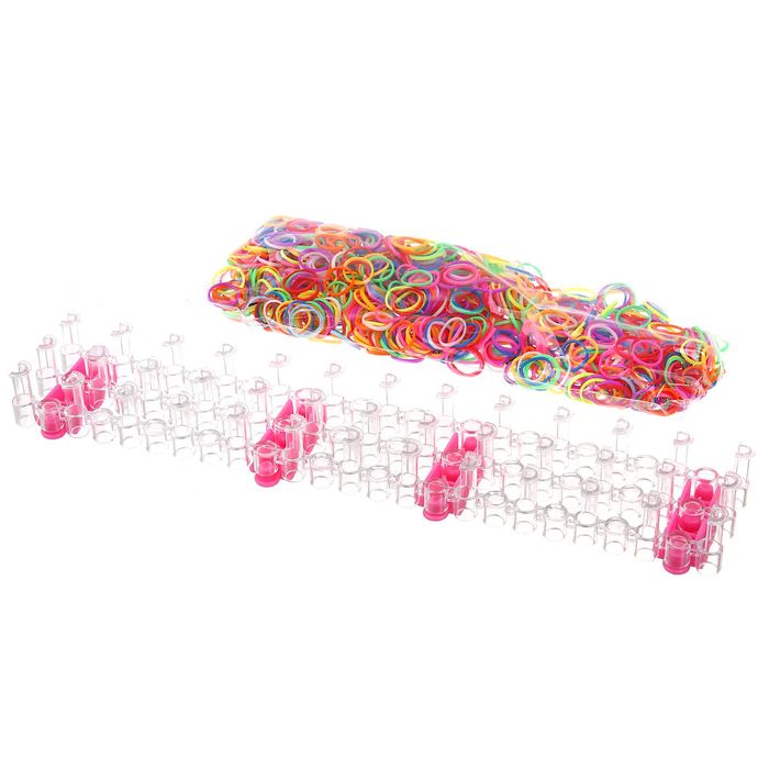 Резиночки для плетения "Космос", набор 1200 резиночек, 4 металлических шарма, наклейки, инструменты и мастер-класс