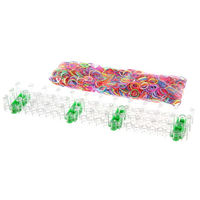 Резиночки для плетения "Море", набор 1200 резиночек, 4 металлических шарма, наклейки, инструменты и мастер-класс