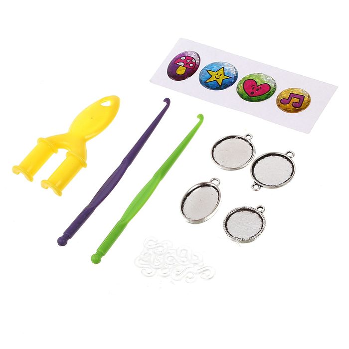 Резиночки для плетения "Радуга", набор 1200 резиночек, 4 металлических шарма, наклейки, инструменты и мастер-класс