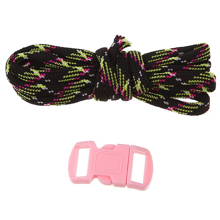 Набор плетения из тесьмы + 2 крепления, длина 1 шт 1,2 метра, цвет салатово-черный