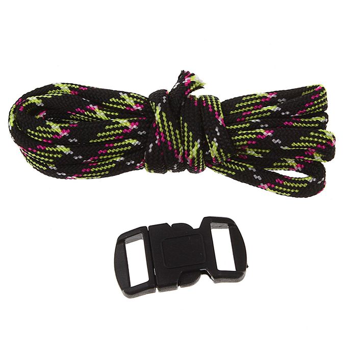 Набор плетения из тесьмы + 2 крепления, длина 1 шт 1,2 метра, цвет салатово-черный