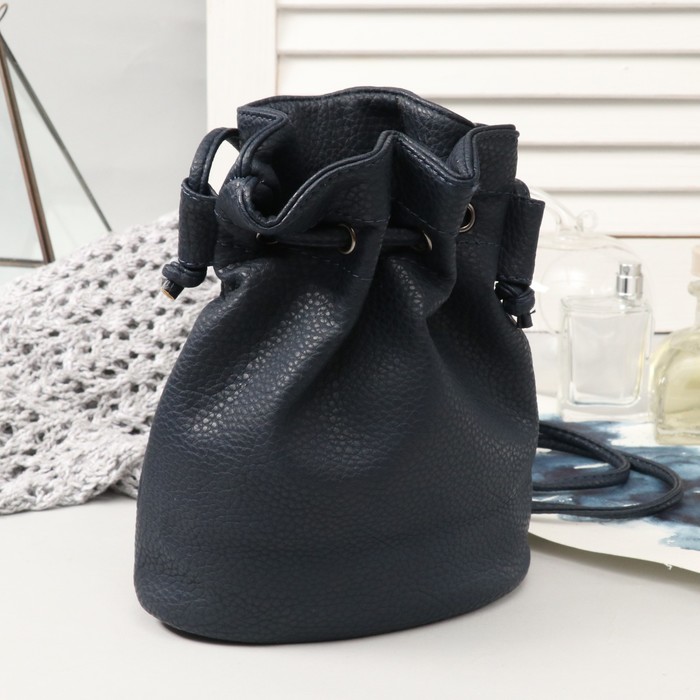 Сумка женская, 1 отдел, длинный ремень, синий