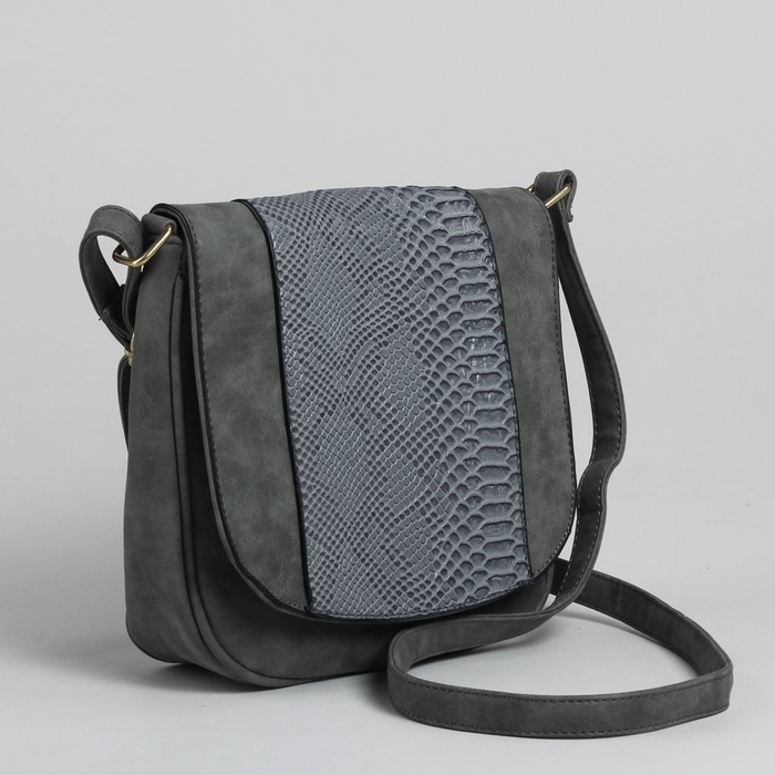 Сумка женская, 1 отдел, наружный карман, серый