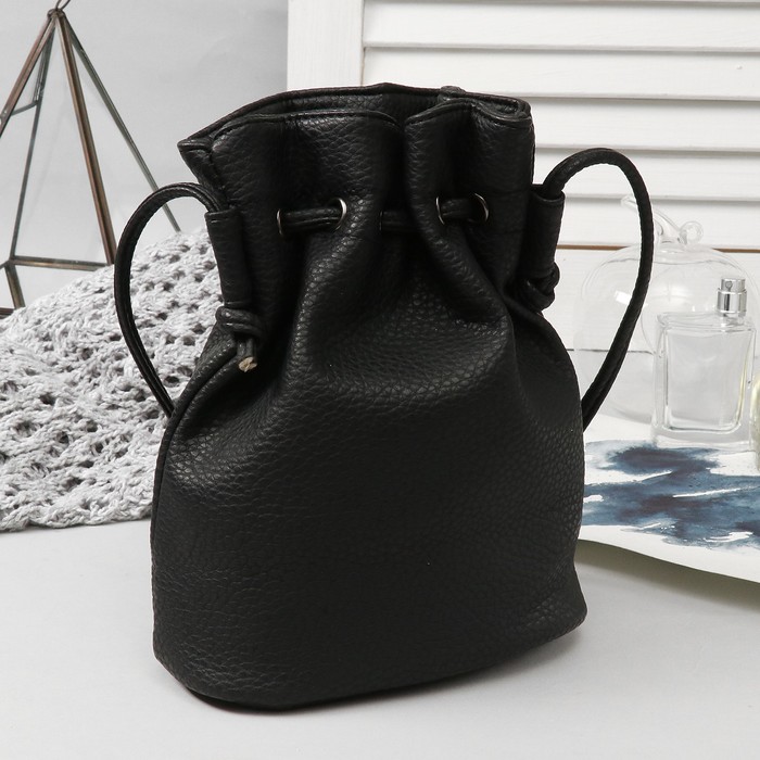 Сумка женская, 1 отдел, длинный ремень, чёрный