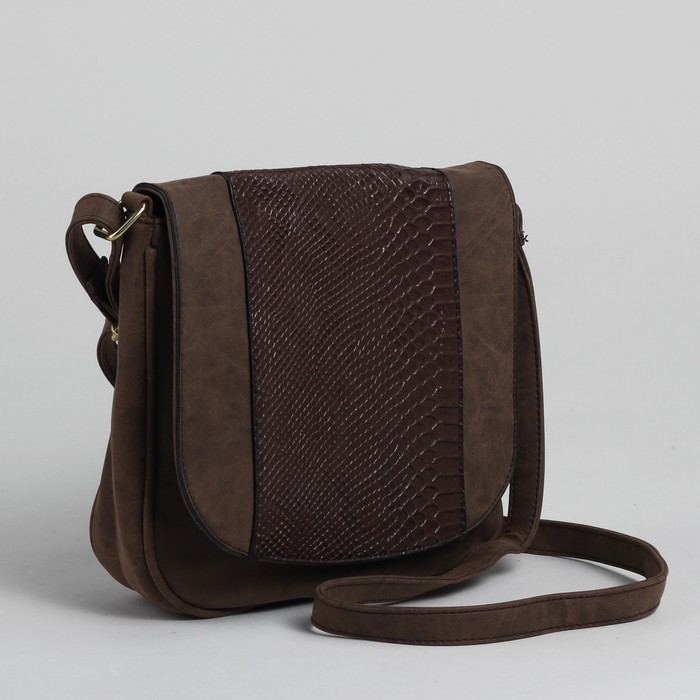 Сумка женская, 1 отдел, наружный карман, коричневый