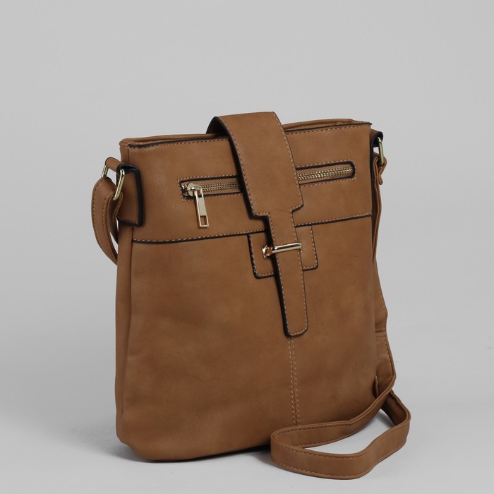 Сумка женская, 1 отдел, наружный карман, бежевый