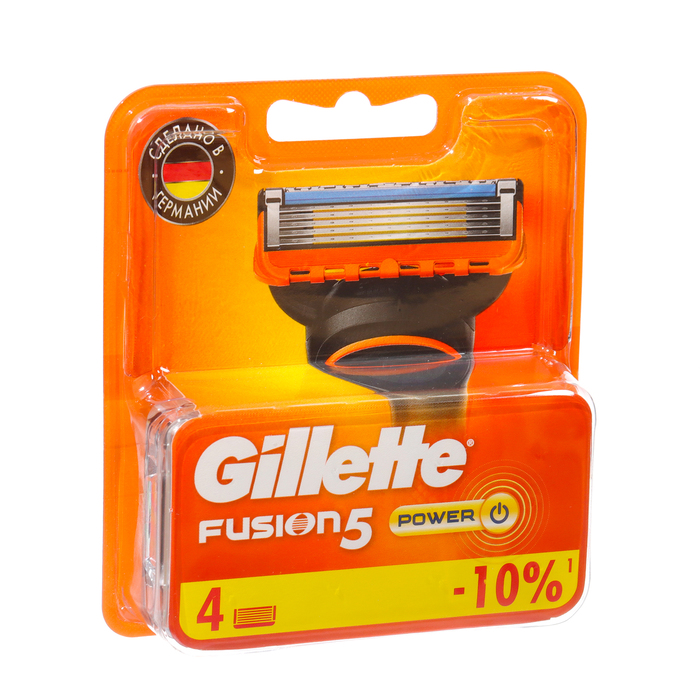 Сменные кассеты Gillette Fusion Power, 5 лезвий, 4 шт