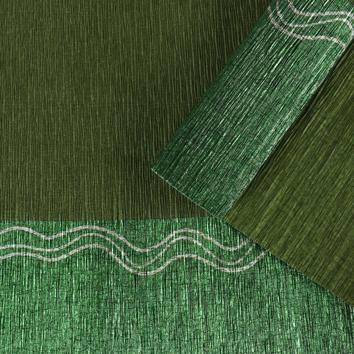 Бумага креп для цветов "Кант", зелёный, 0,5 х 2,5 м