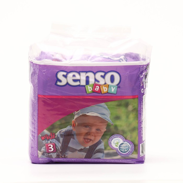 Подгузники «Senso baby» Midi (4-9 кг), 22 шт подгузники для детей senso в3 midi 4 9кг 22 шт