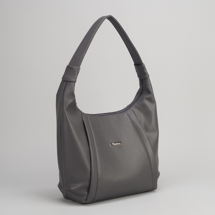 Сумка женская, 1 отдел на молнии, 2 наружных кармана, серая