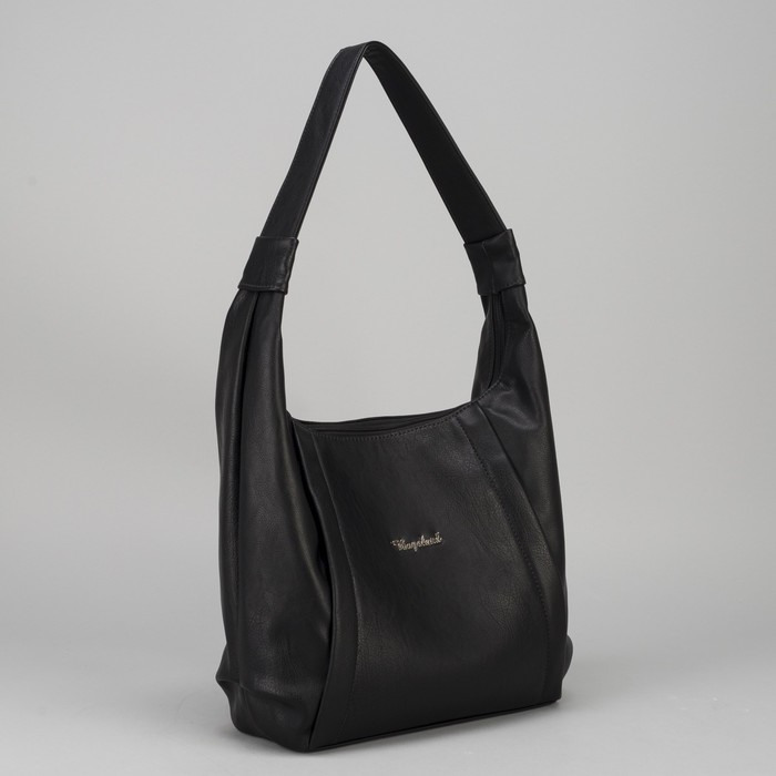 Сумка женская, 1 отдел на молнии, 2 наружных кармана, чёрная