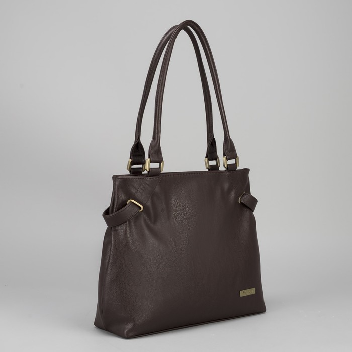 Сумка женская, 1 отдел на молнии, наружный карман, коричневая