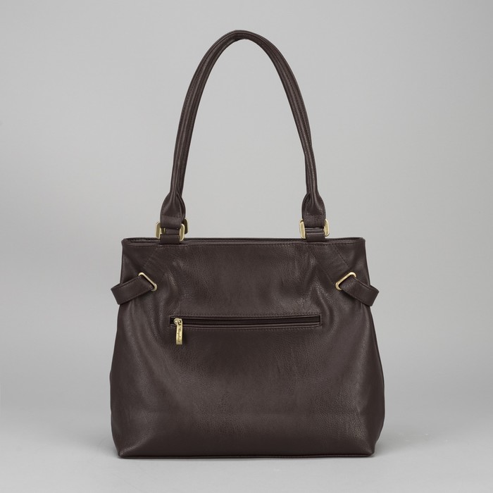 Сумка женская, 1 отдел на молнии, наружный карман, коричневая