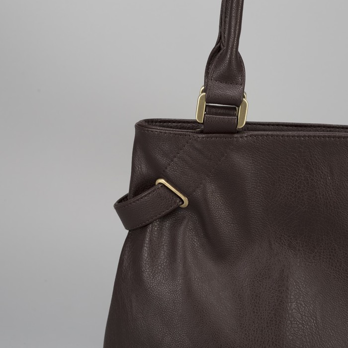 Сумка женская, 1 отдел на молнии, наружный карман, коричневая