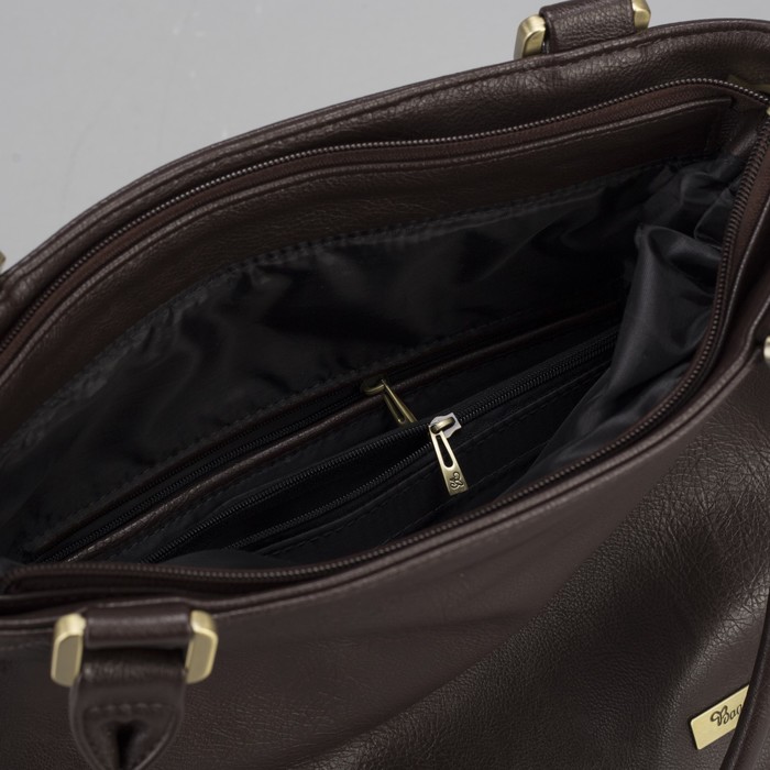 Сумка женская, 1 отдел на молнии, наружный карман, коричневая